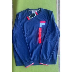 FILA Men's Terry Crew Neck Sweatshirt, Blue, Size M